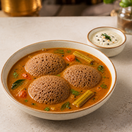 Ragi Sambar Idly